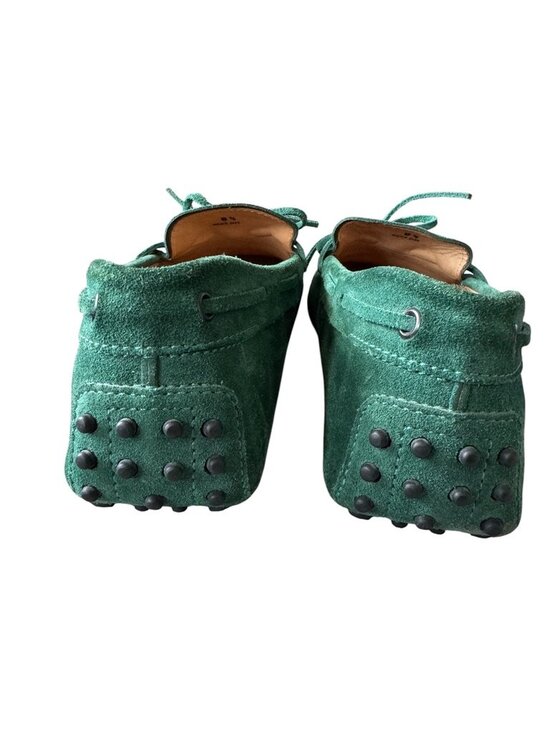 Tod\'s City Gommino Driving Suede Loafers Green mens size 8,5 shoes made in Italy main image 4